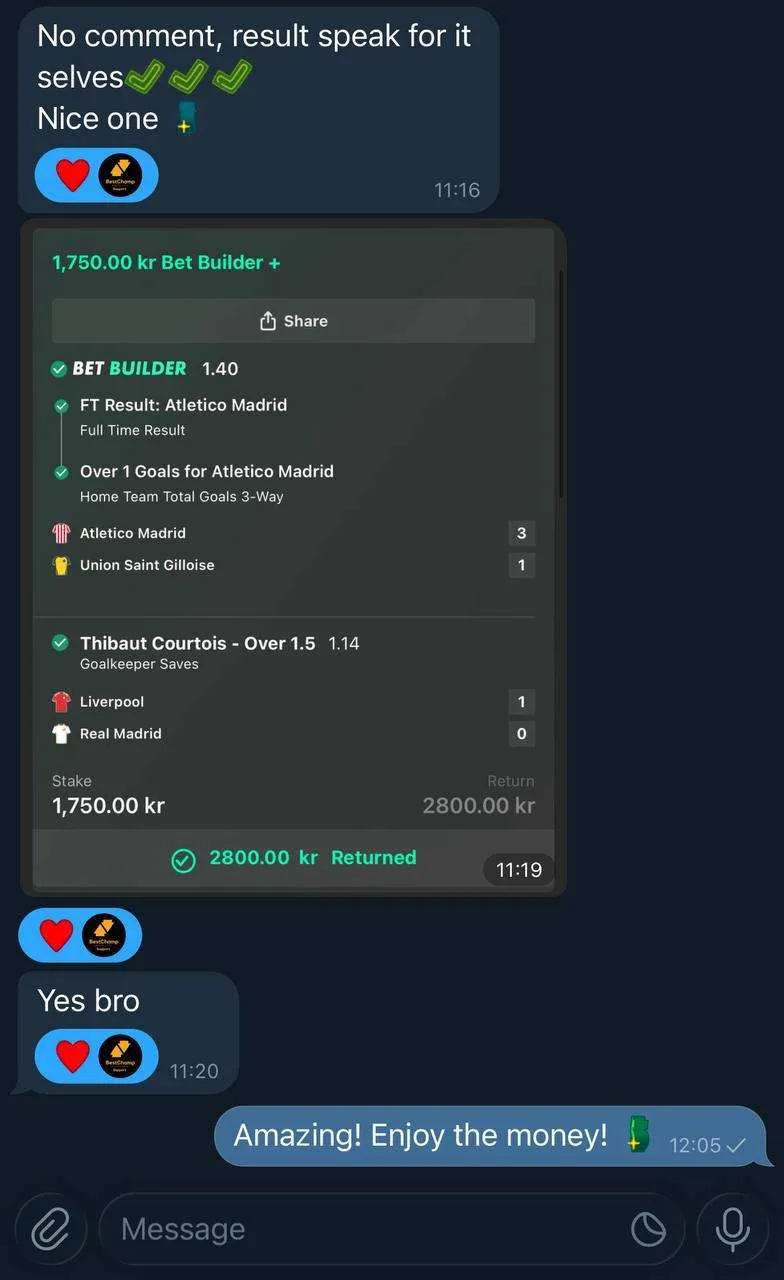 BetSwiss member result